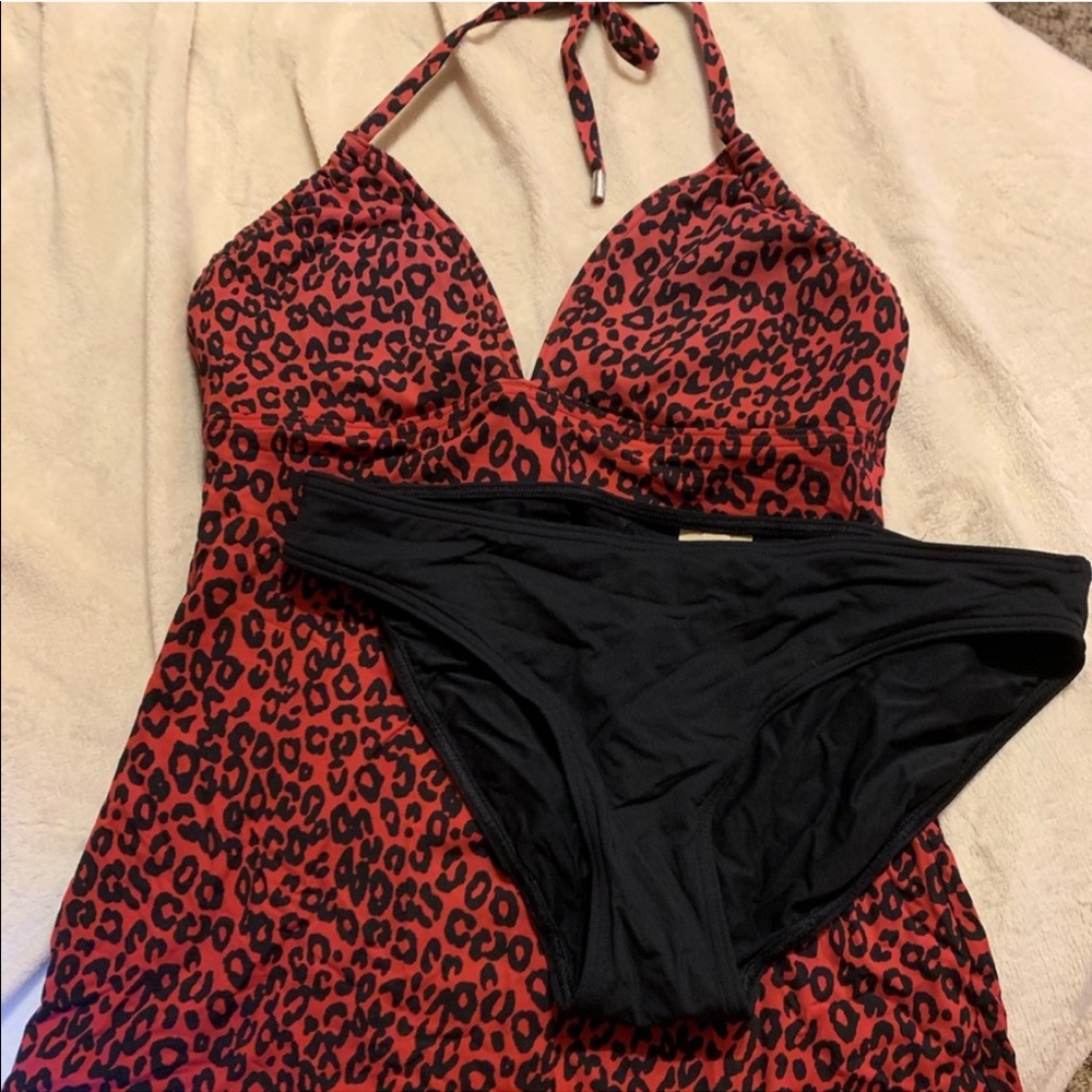 SEXY Michael Kors Red leopard bathing suit size 8